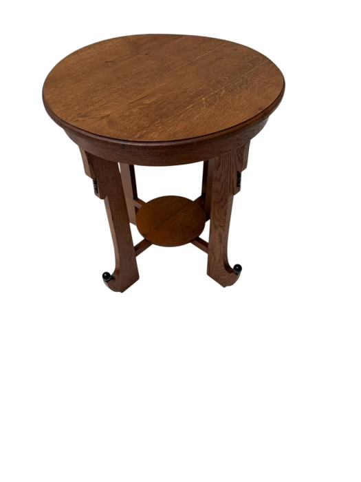 Art Deco Amsterdamse School Oak Side Table, 1920s